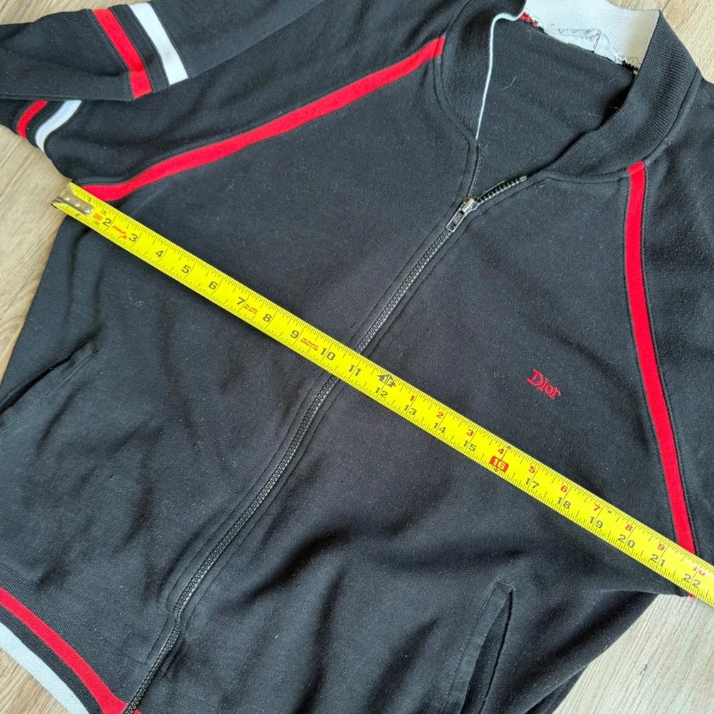 Vintage Christian Dior Monsieur Varsity Track Jacket Zip Up Mens XL Black Luxury